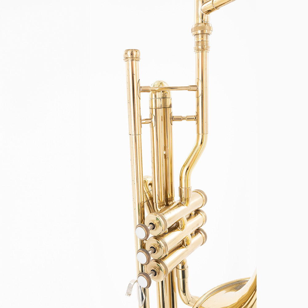 Consignment 1964 Olds O20 Valve/Slide Trombone - close up on valve block with buttons showing and the receiver in view