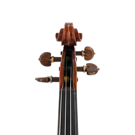 Consignment Angela Spertzaga Violin - close up of the front of the scroll