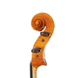 Consignment Klaus Heffler Cello a side view of the scroll