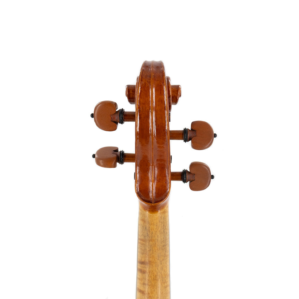Consignment Laurence Anderson Violin - close up of the backside of the scroll and tuning pegs