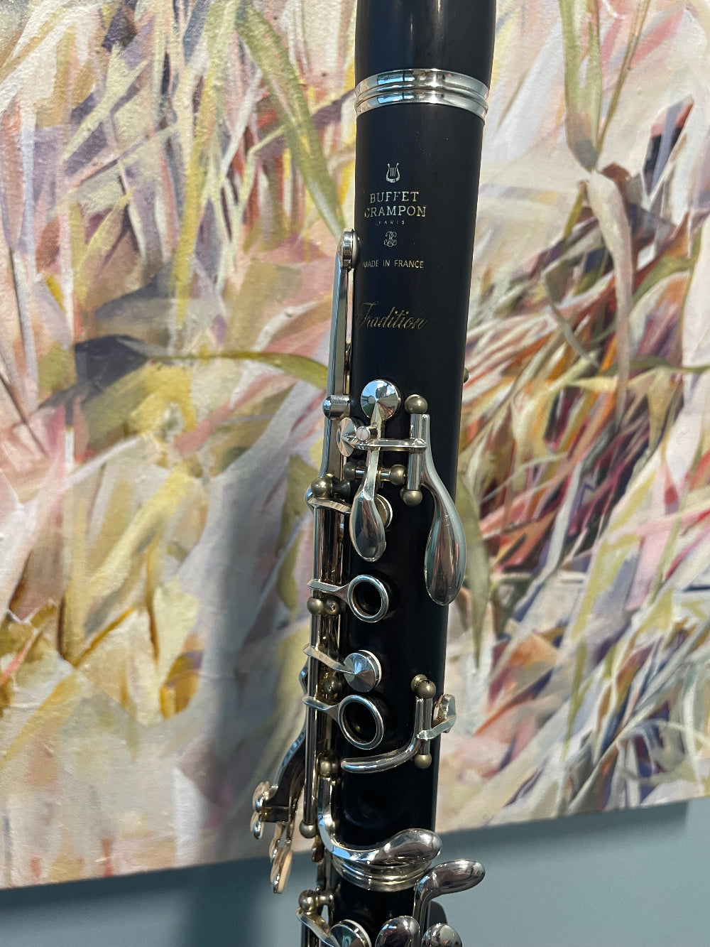 CONSIGNMENT - 1st Generation Bb Buffet Crampon Tradition Clarinet (silver keys) logo and detail