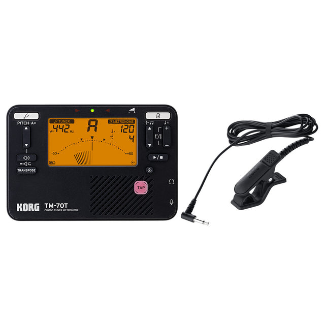 Korg TM-70 Tuner Metronome and CM-400 Contact Microphone Black