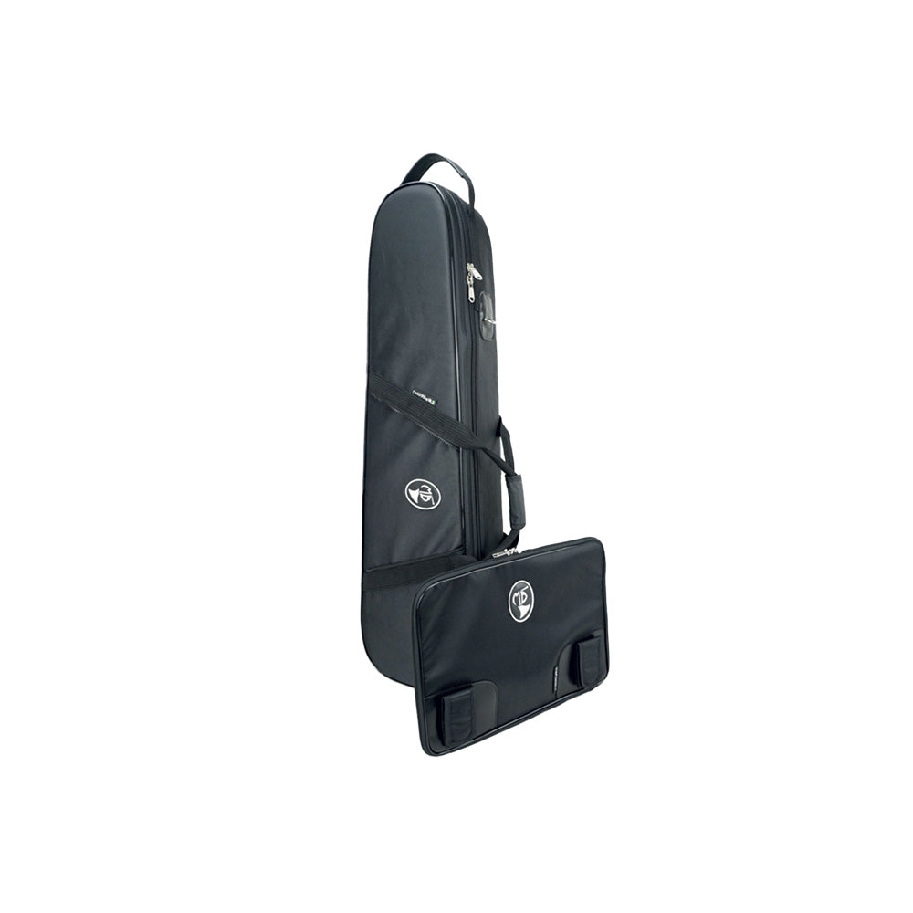 Marcus Bonna Tenor Trombone Case - Detachable Bell - The removable, exterior sheet music pocket sitting in front of the case 