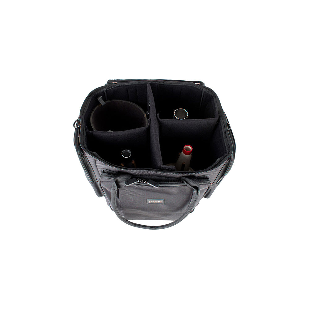 Protec M406 4-Pack Tenor Trombone Mute Bag - sitting open with mutes inside