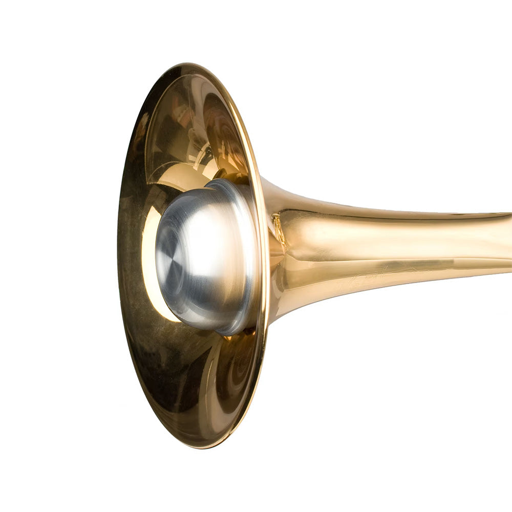 Protec Tenor Trombone Mute ML204 - Compact Practice (Aluminum) - Set inside a trombone bell