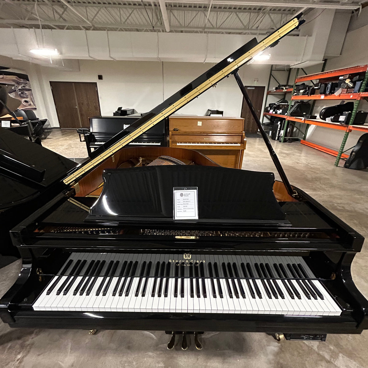 Pre-Owned Story & Clark H-80 6'1" Ebony Polish Grand Piano with QRS Player Piano Technology