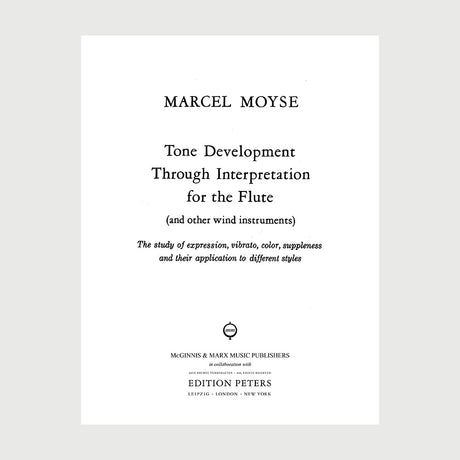 Tone Development Through Interpretation for the Flute - title page