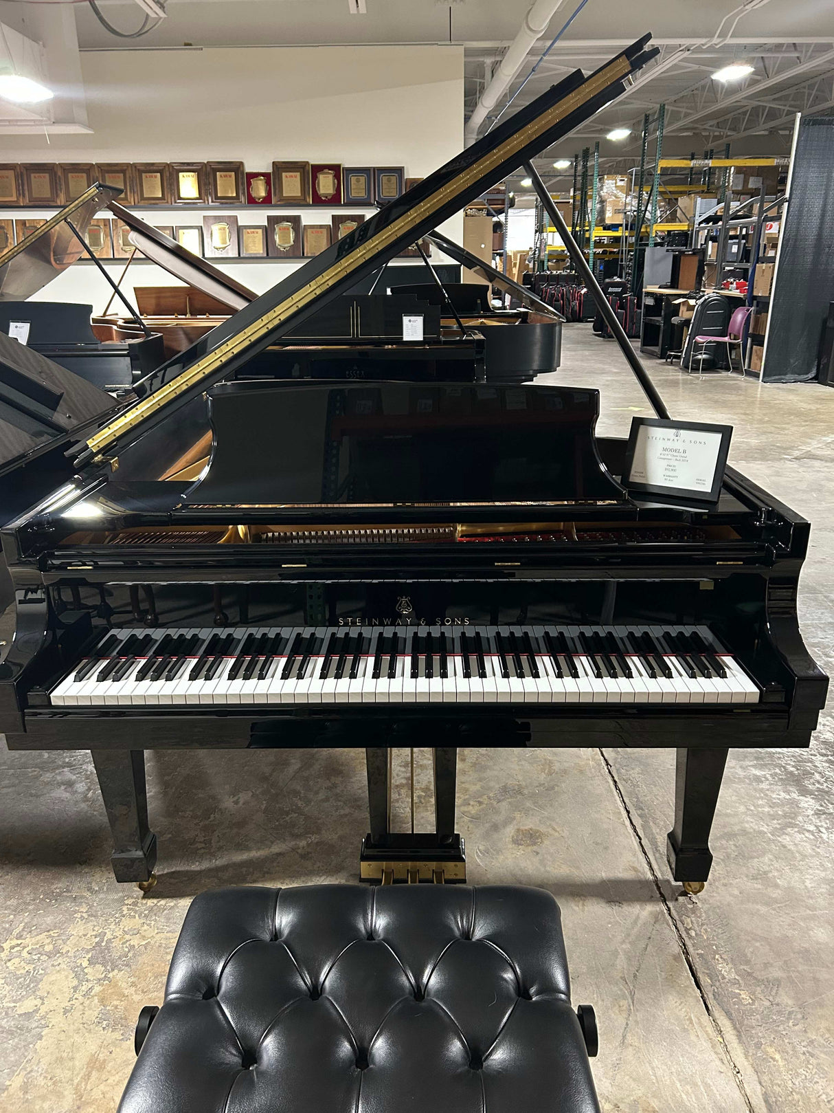 Used Steinway & Sons Model B 6' 10.5" Ebony Polish Grand Piano