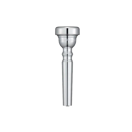 A silver-plated Yamaha Standard Series trumpet mouthpiece