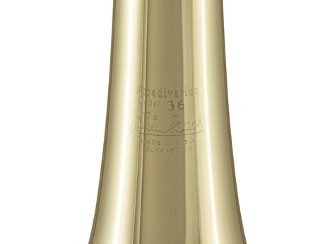 Bach 36BO Medium Bore Tenor Trombone - close up of bell engraving