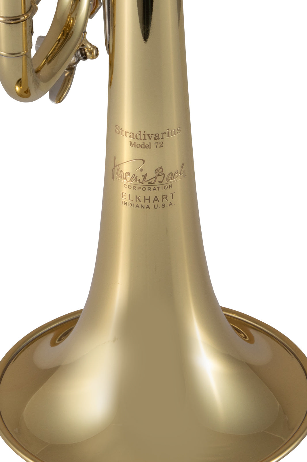 Bach Stradivarius 19072X Bb Trumpet Lacquer - engraving on the bell