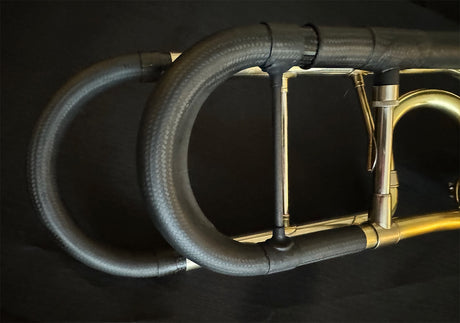 Butler C10 Large Bore Tenor Trombone - close up of bell braces and tubing