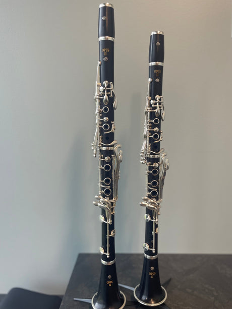 Consignment A Leblanc Opus II Clarinet - the A and the Bb clarinets standing next to each other