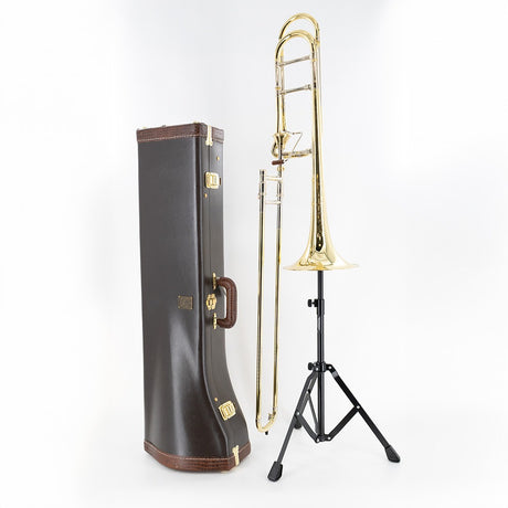 Consignment Bach Artisan A47I Large Bore Tenor Trombone - full view with the case
