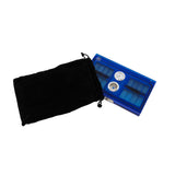 Dilutis Reed Machine Finale Reed Case - 8 reed case partially placed inside a velvet draw string bag