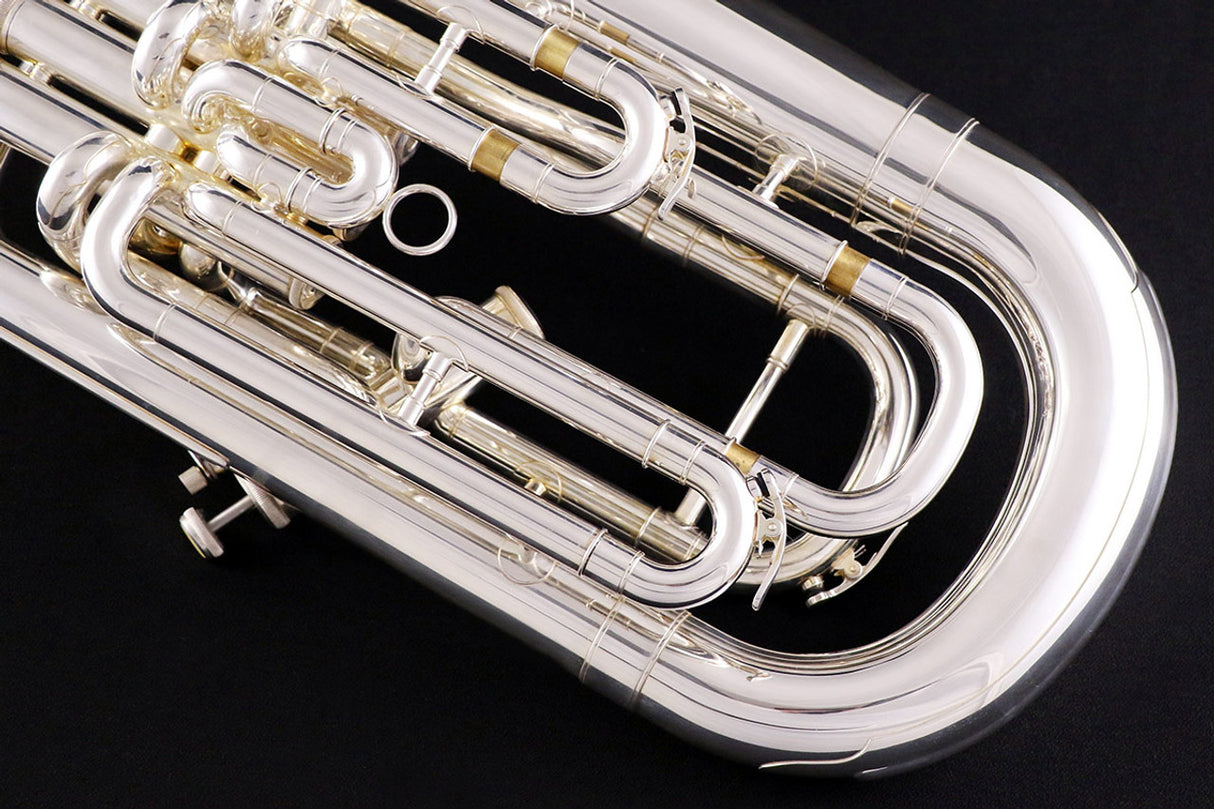 Eastman EEP526S Euphonium - Silver Plated - close up of the lower half of the tuning slides