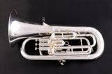 Eastman EEP526S Euphonium - Silver Plated - alternate view of entire instrument against a black drop