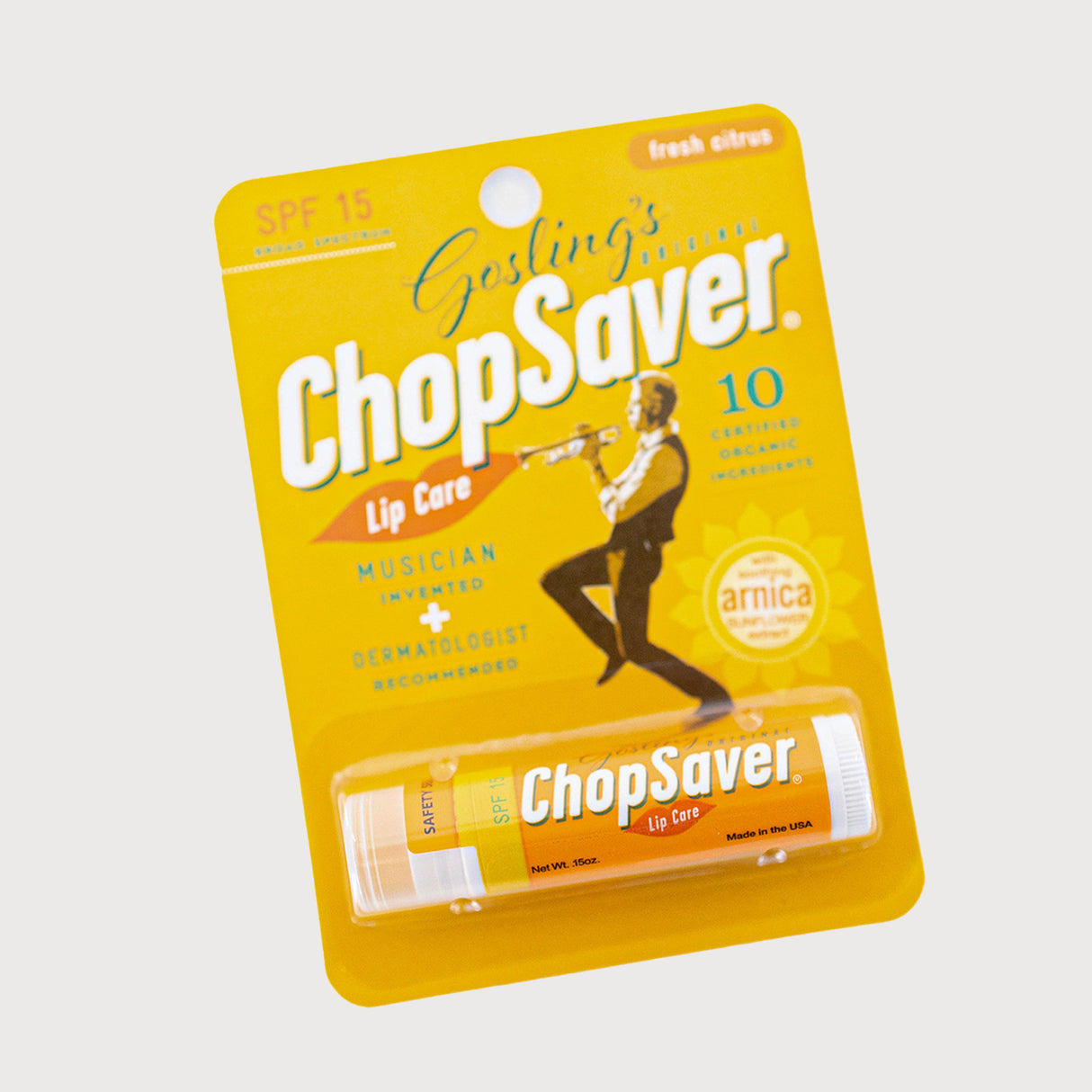 Gosling's ChopSaver Gold SPF 15 Lip Balm in it's packaging
