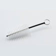 Lake City woodwind mouthpiece brush with white bristles attached to a wrapped, and wired handle