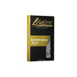 A Legere American Cut soprano saxophone reed in its packaging and one in its carrying case