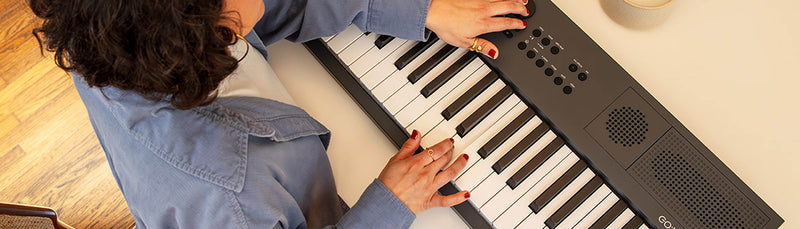 person and piano