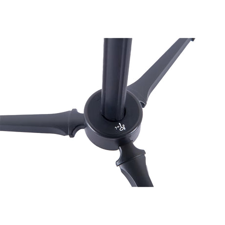 Roi Folding Flute Stand - Close-up on the logo at the base