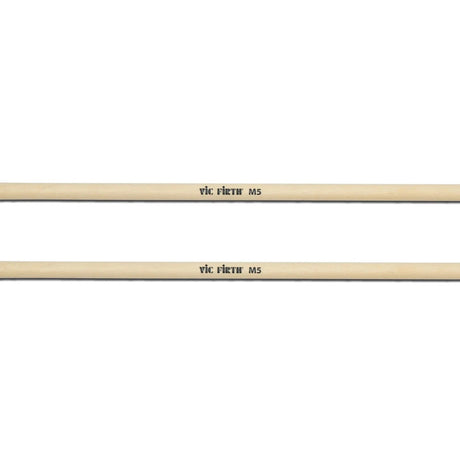 The Vic Firth American Custom Keyboard Mallets, with medium hard rubber heads and birch handles - close up of the markings on the handles