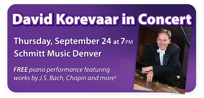 David Korevaar in Concert, Schmitt Music Denver