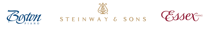 Steinway and Sons, Boston, Essex piano logos