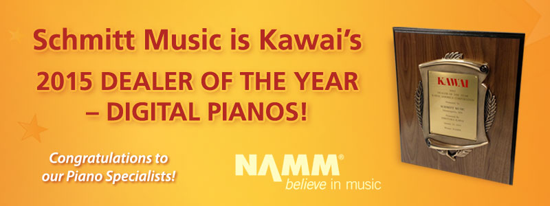 Schmitt Music is the 2015 Kawai Dealer of the Year, digital pianos