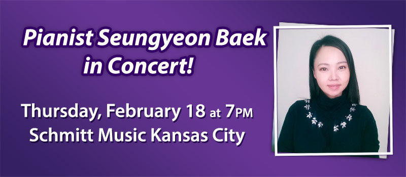 Pianist Seungyeon Baek in concert, February 18, 2016