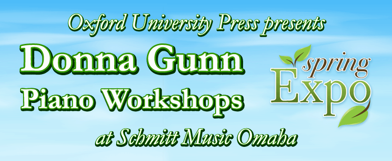 Donna Gunn Piano Workshops at Schmitt Music Omaha