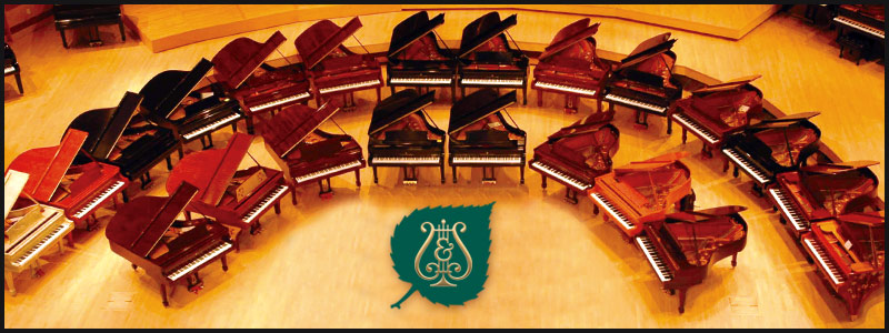Steinway pianos on stage in Aspen, CO