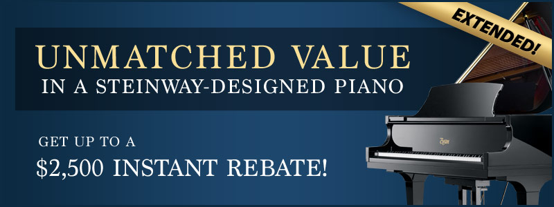 Boston piano instant rebates up to $2500 at Schmitt Music!  Unmatched value in a Steinway-designed piano