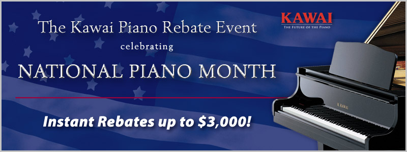 Kawai Piano Rebate Event - Instant Rebates up to $3,000