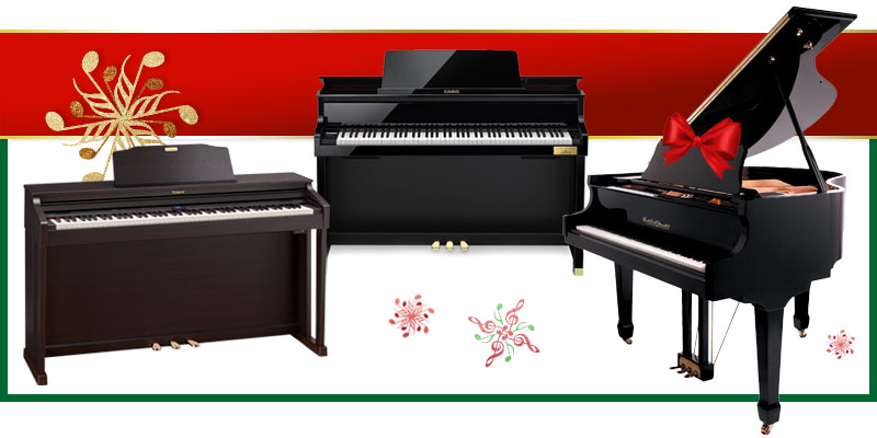 Roland HP-504, Casio GP500, Paul A. Schmitt 410 baby grand piano
