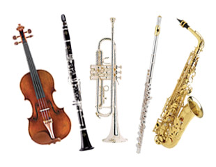 Violin, Clarinet, Trumpet, Flute, Alto Saxophone