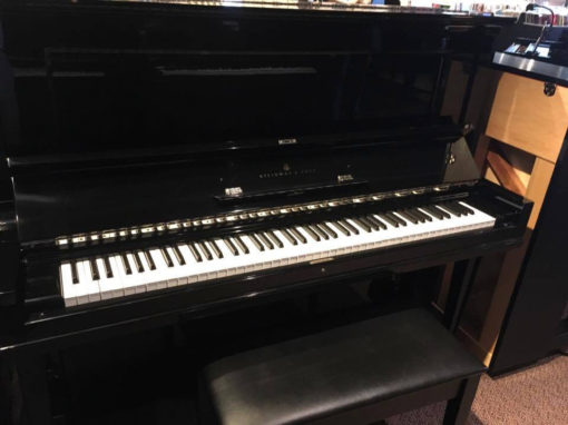 Used Steinway K52 Ebony Polish Upright Piano