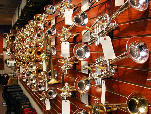 Trumpet Shop wall