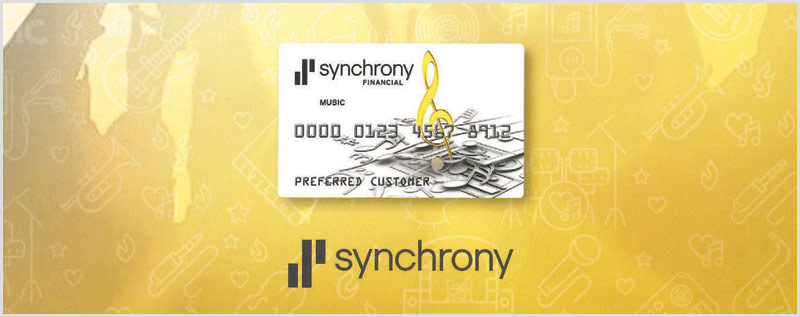 Synchrony Music financing credit card: $100 Gift Card offer!