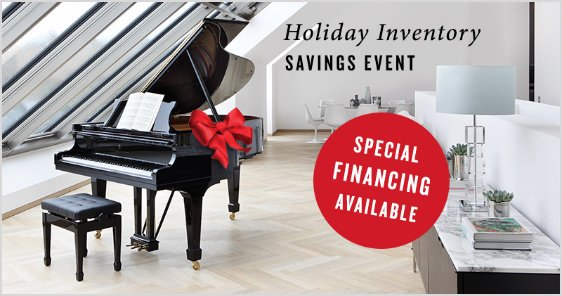 Steinway Piano Savings: Same as Cash or low interest financing available.