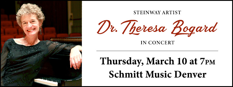 Steinway Artist Dr. Theresa Bogard in Concert at Schmitt Music Denver